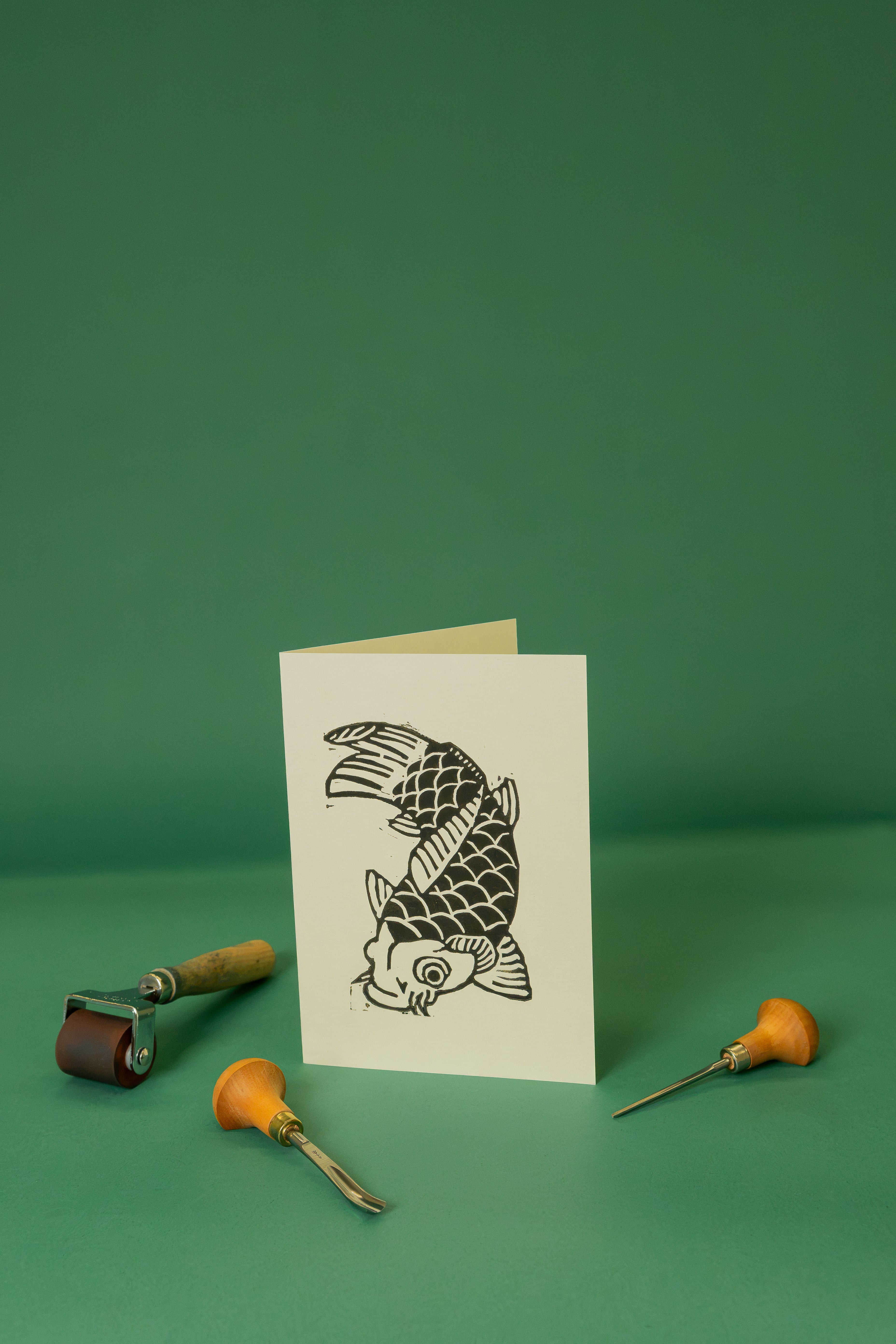 Japanese koi fish A5 card