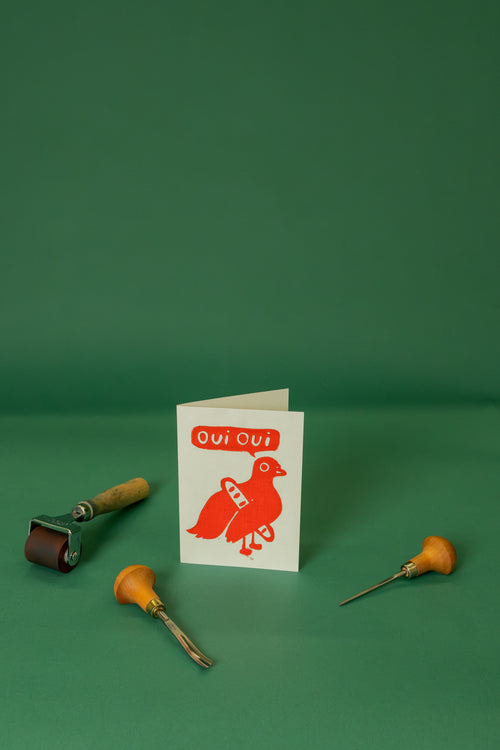 Pigeon baguette A6 card