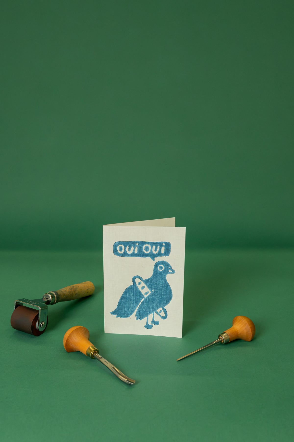 Pigeon baguette A6 card