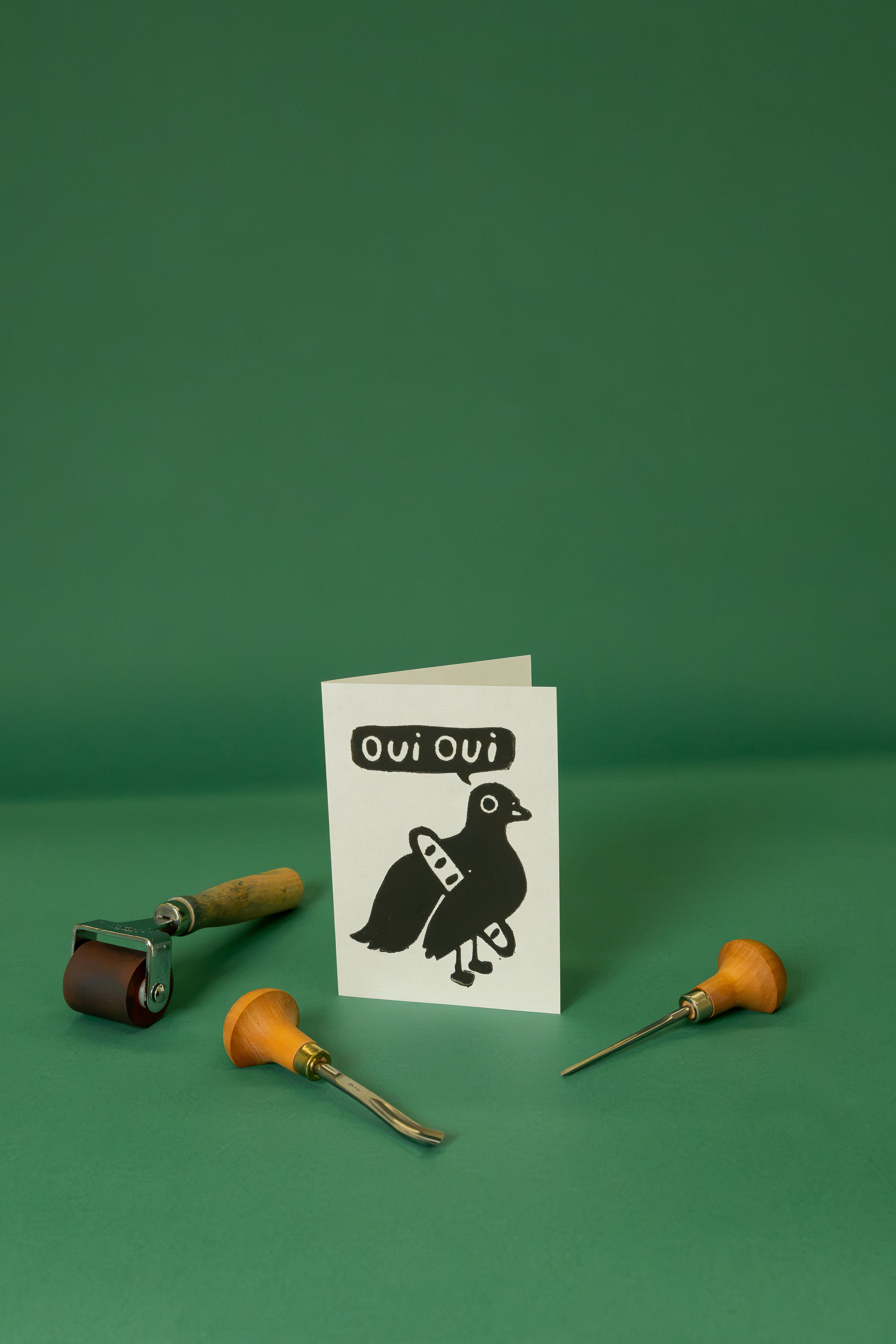 Pigeon baguette A6 card