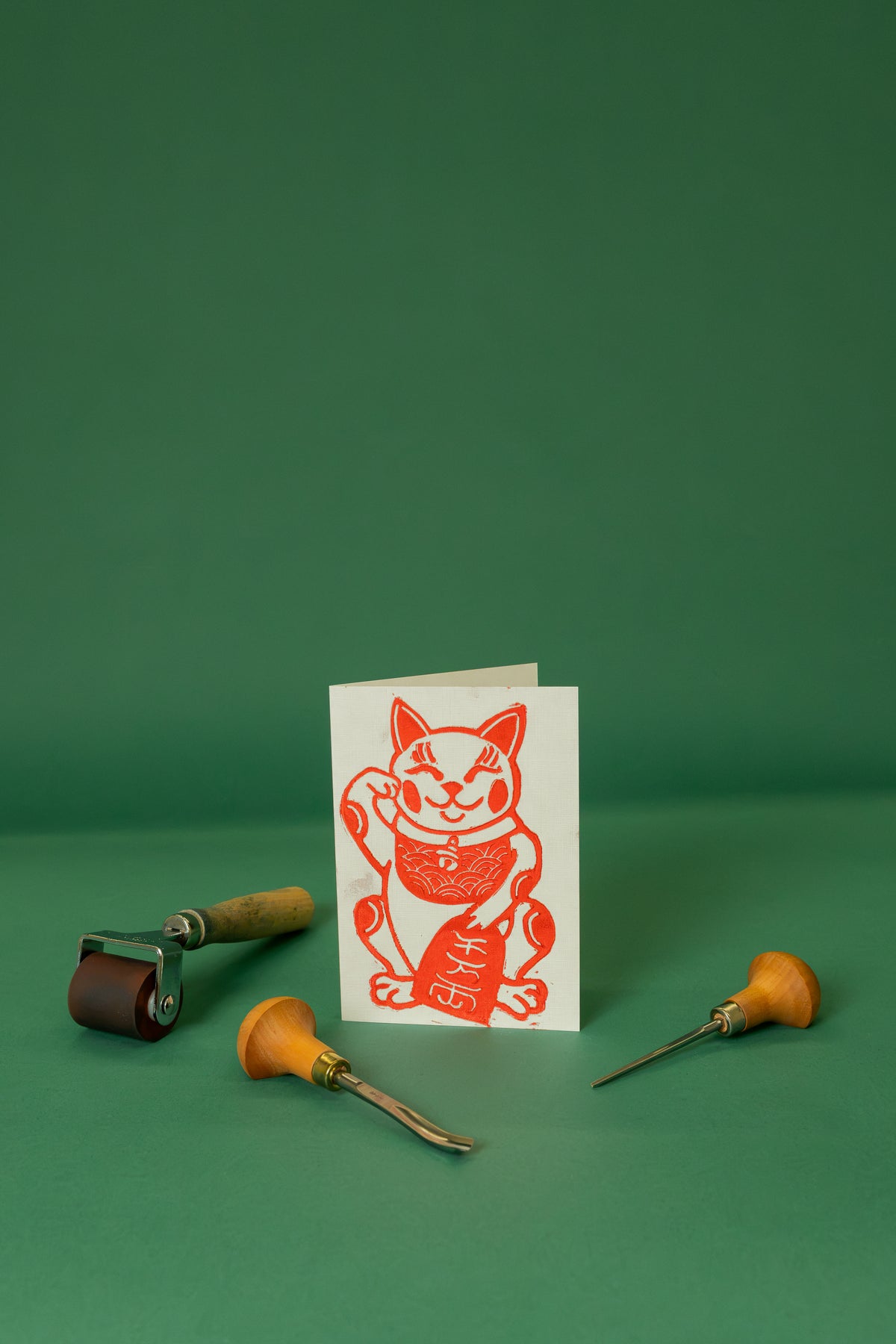 Lucky cat (Maneki Neko) A6 card
