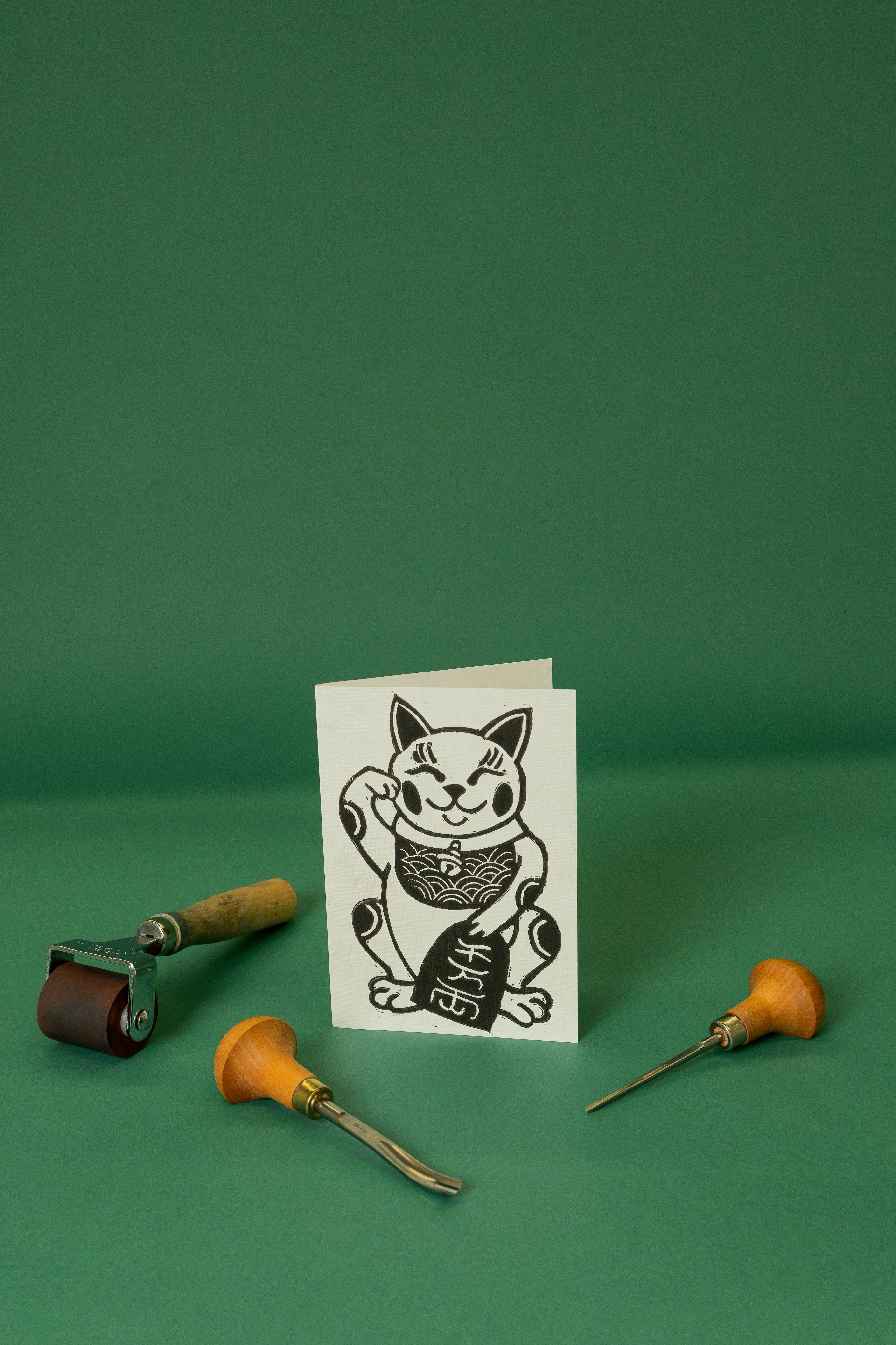 Lucky cat (Maneki Neko) A6 card