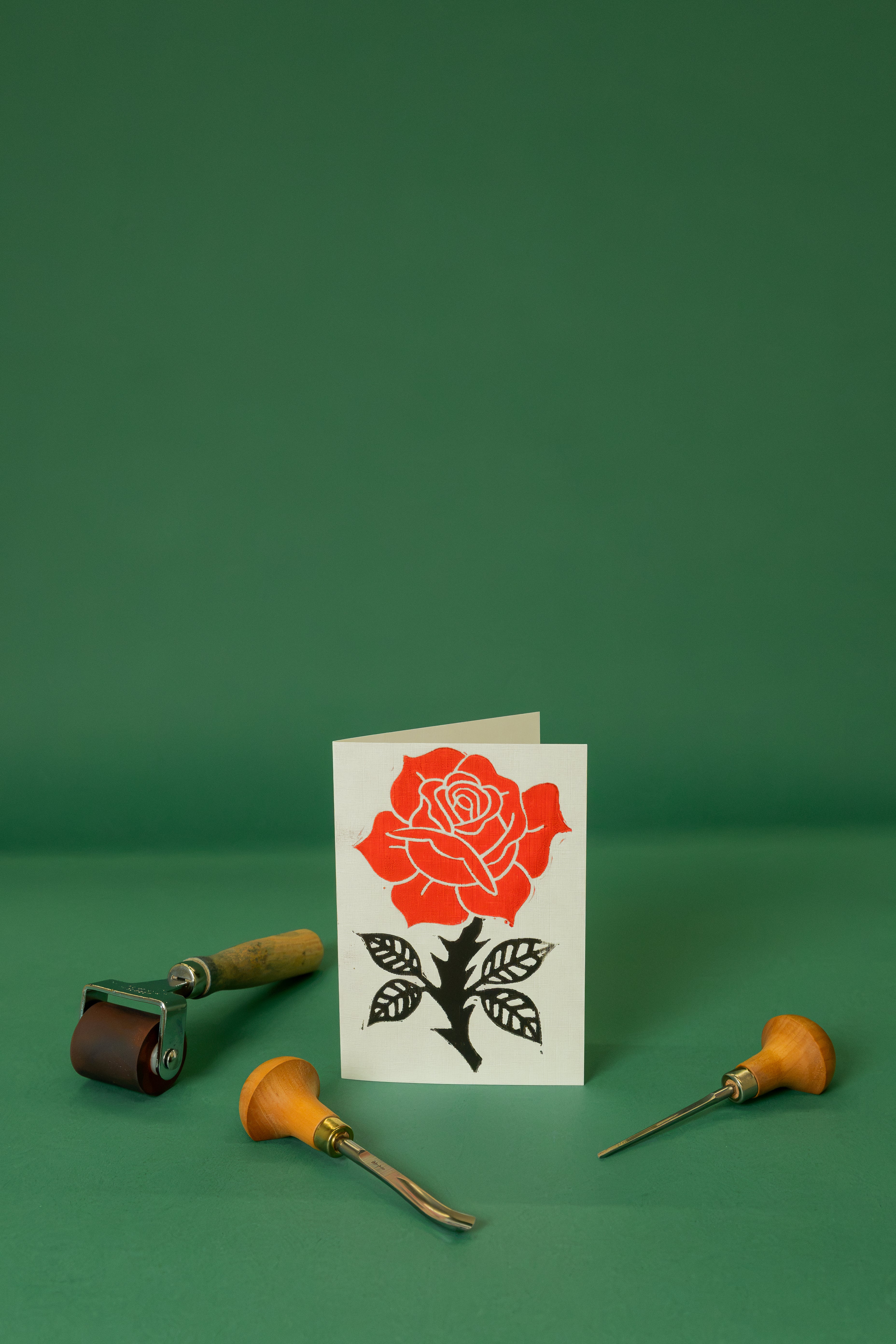 Rose flower A6 card